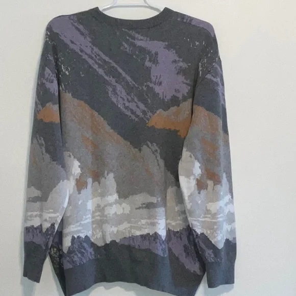 LEVI’S COTTON CASHMERE BLEND KNIT CREW NECK GREY MARBLED PULLOVER SWEATER XL NWT